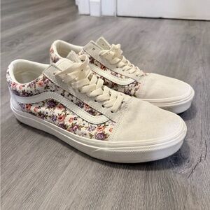 Vans Cream Floral Sneakers